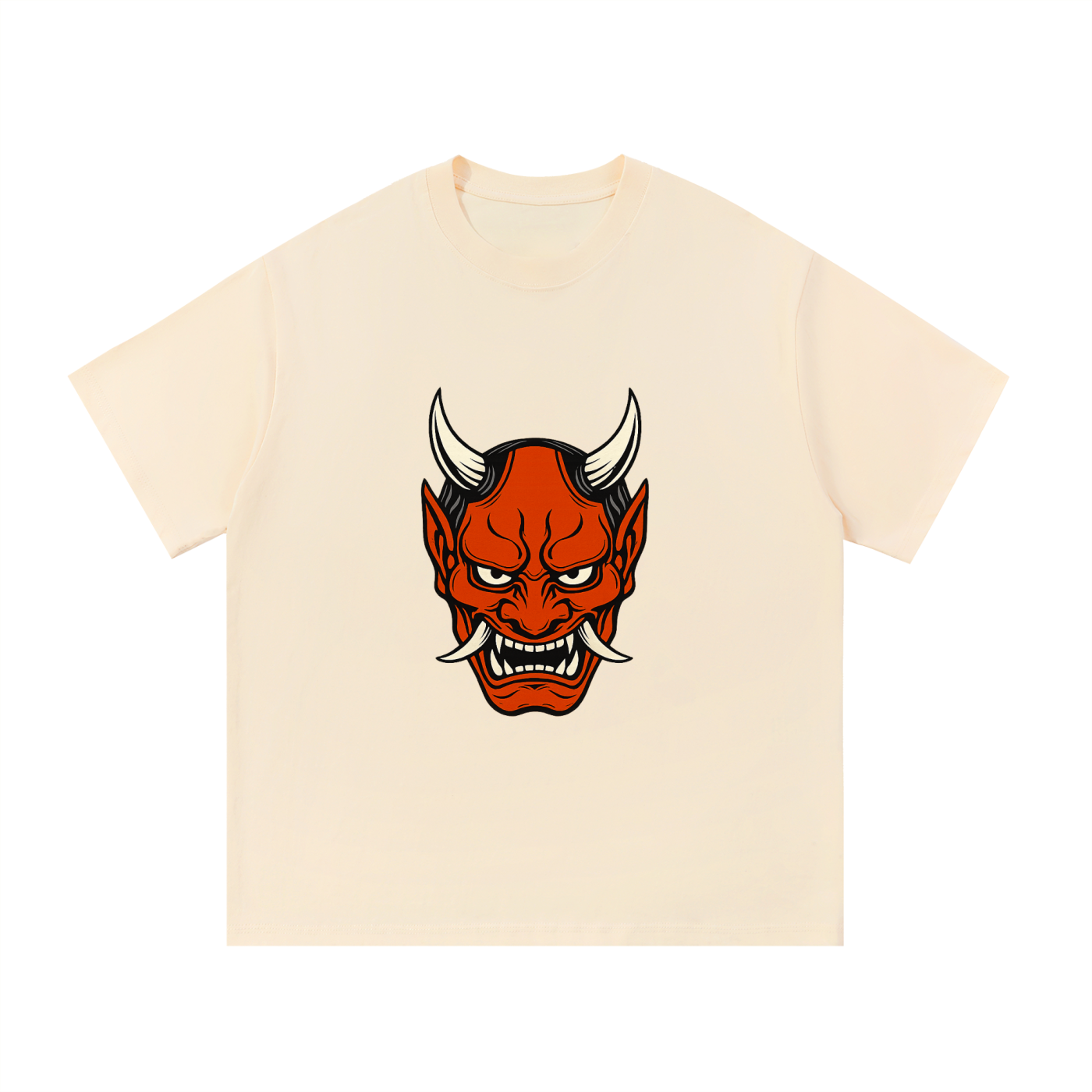 Oni Mask Heavyweight Cotton Tee - Front Print