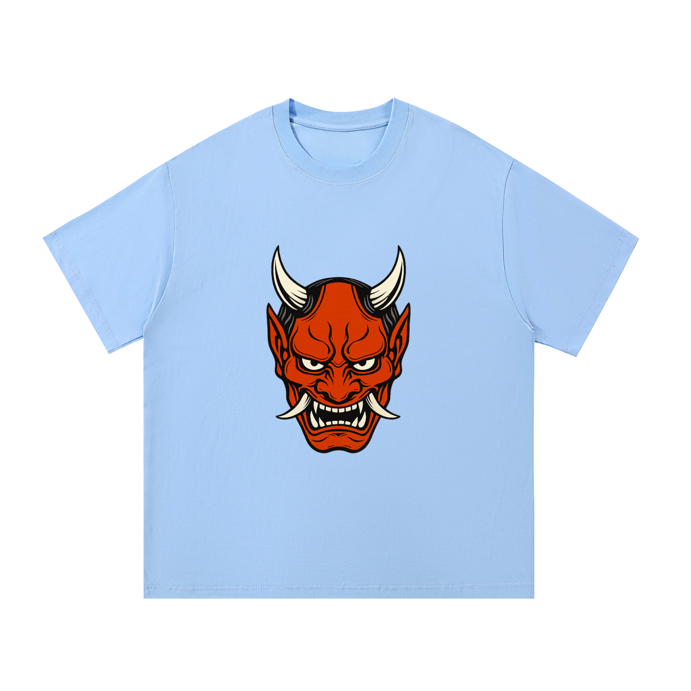 Oni Mask Heavyweight Cotton Tee - Front Print
