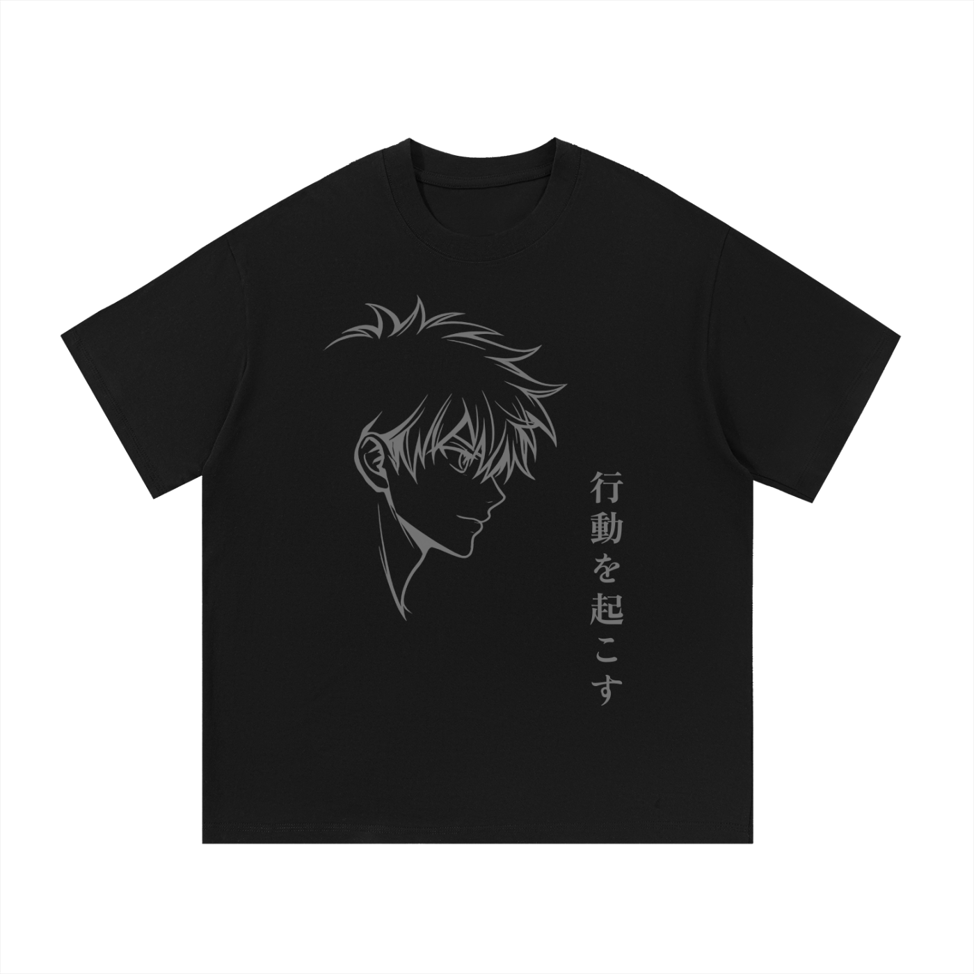 Anime Face Heavyweight Cotton Tee - Front Print