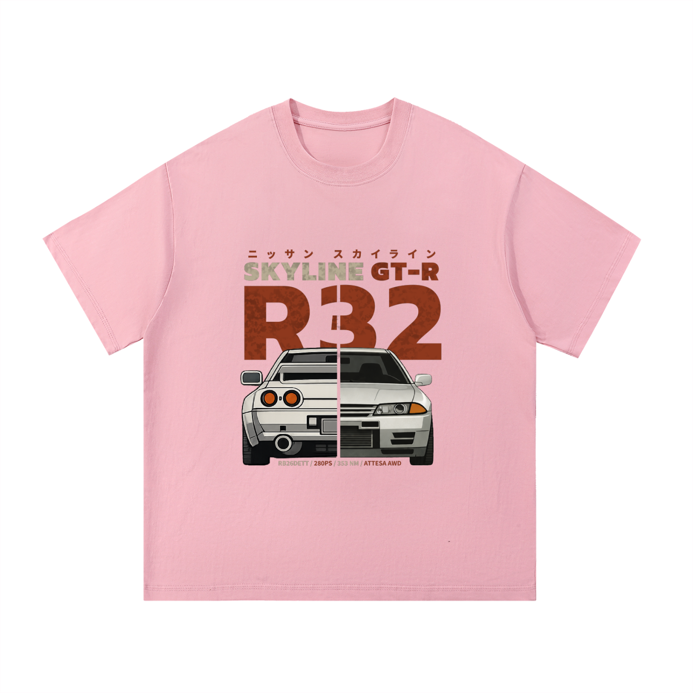 Skyline R32 Heavyweight Cotton Tee - Front Print