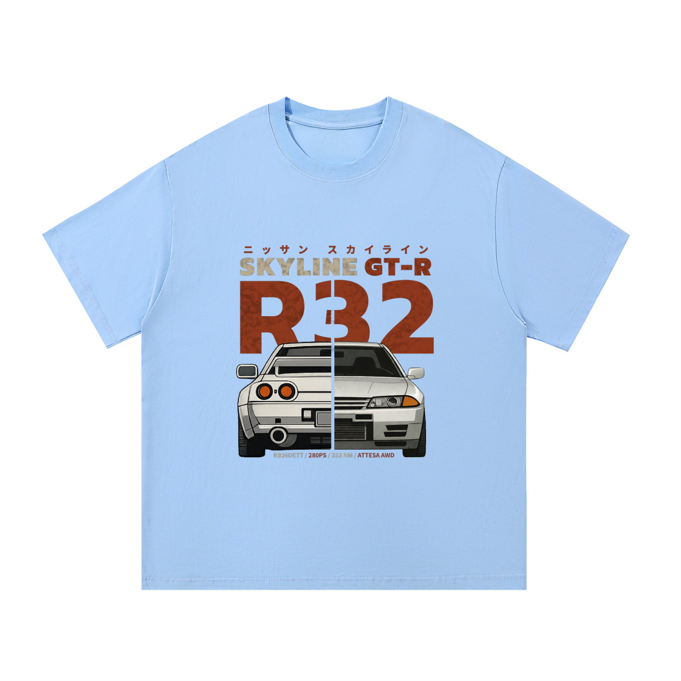 Skyline R32 Heavyweight Cotton Tee - Front Print