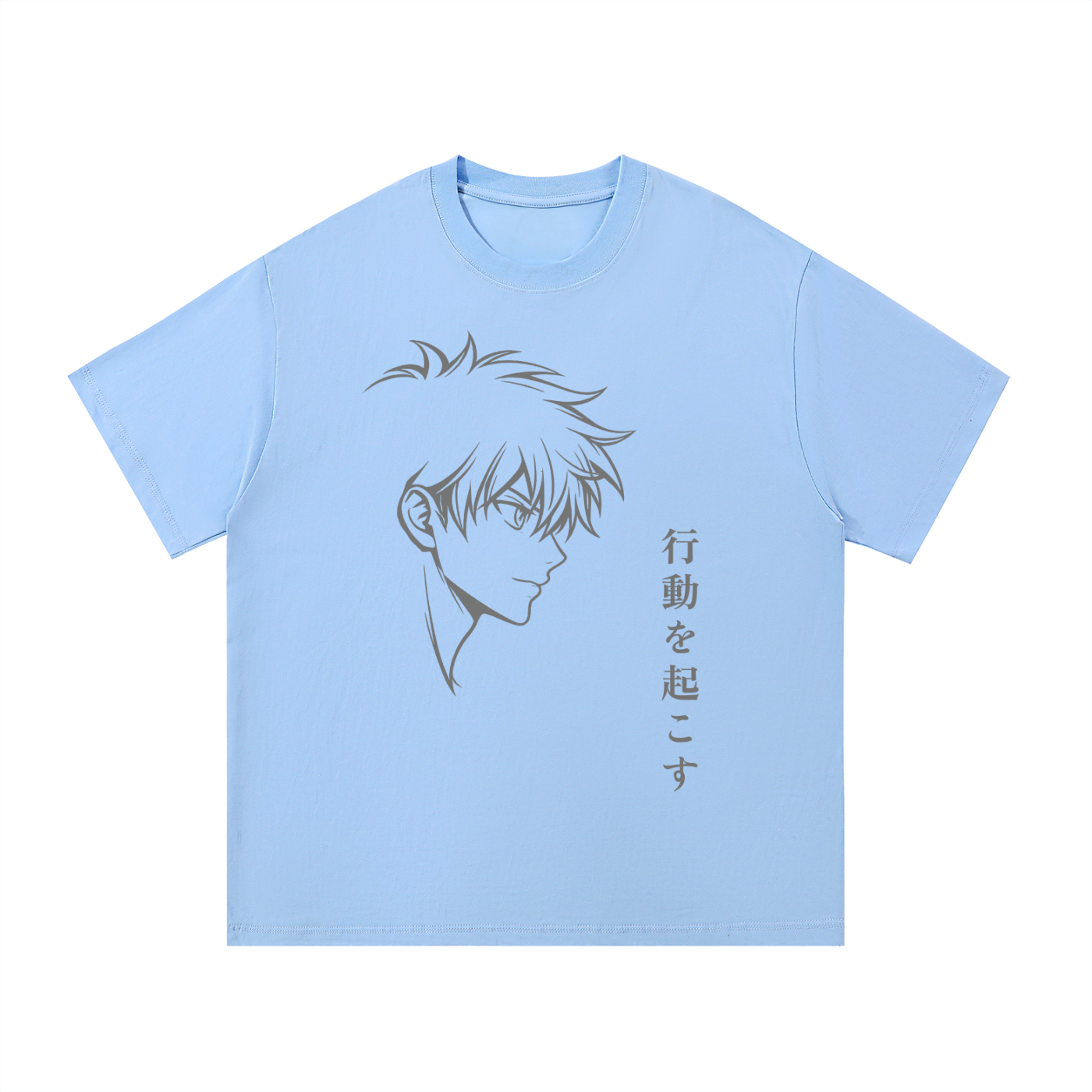Anime Face Heavyweight Cotton Tee - Front Print