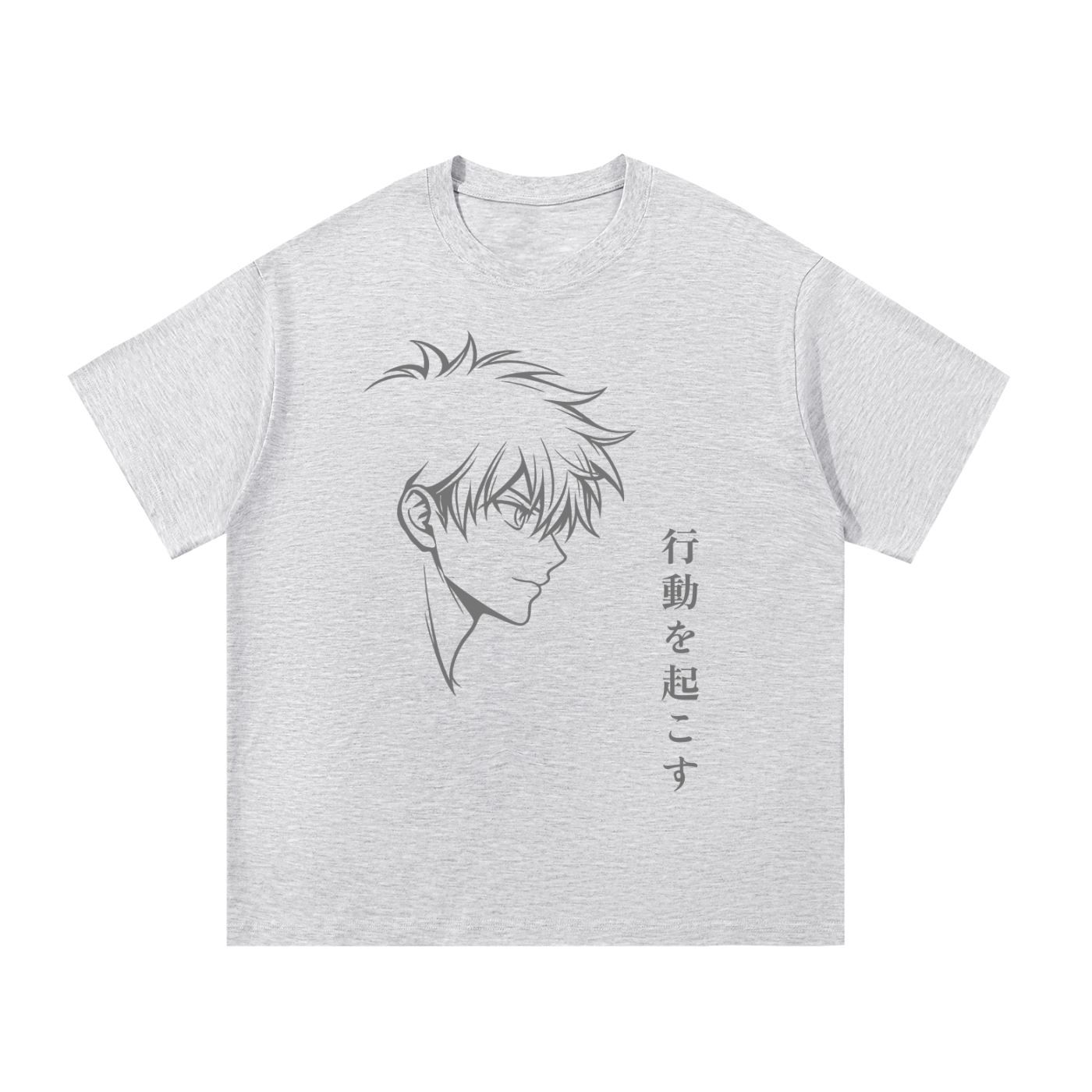 Anime Face Heavyweight Cotton Tee - Front Print