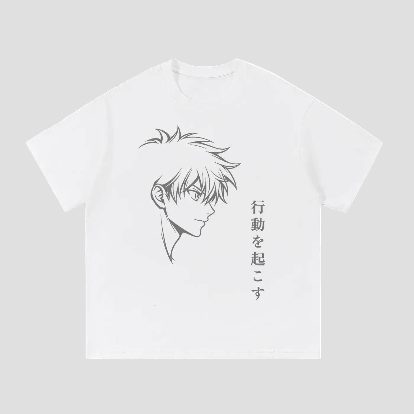 Anime Face Heavyweight Cotton Tee - Front Print