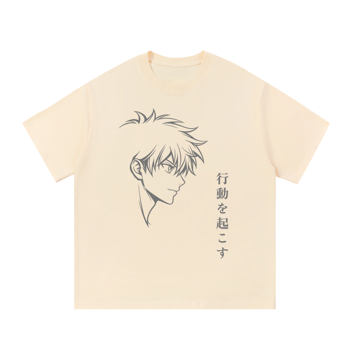 Anime Face Heavyweight Cotton Tee - Front Print