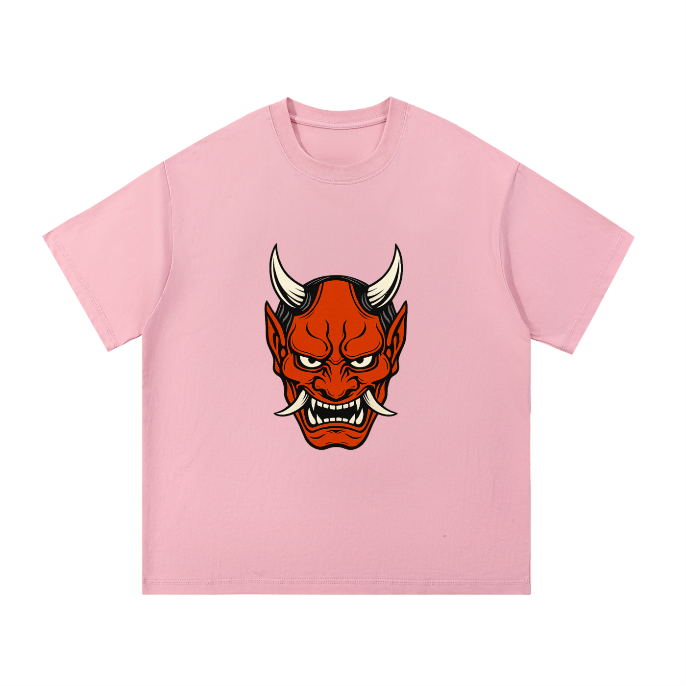 Oni Mask Heavyweight Cotton Tee - Front Print