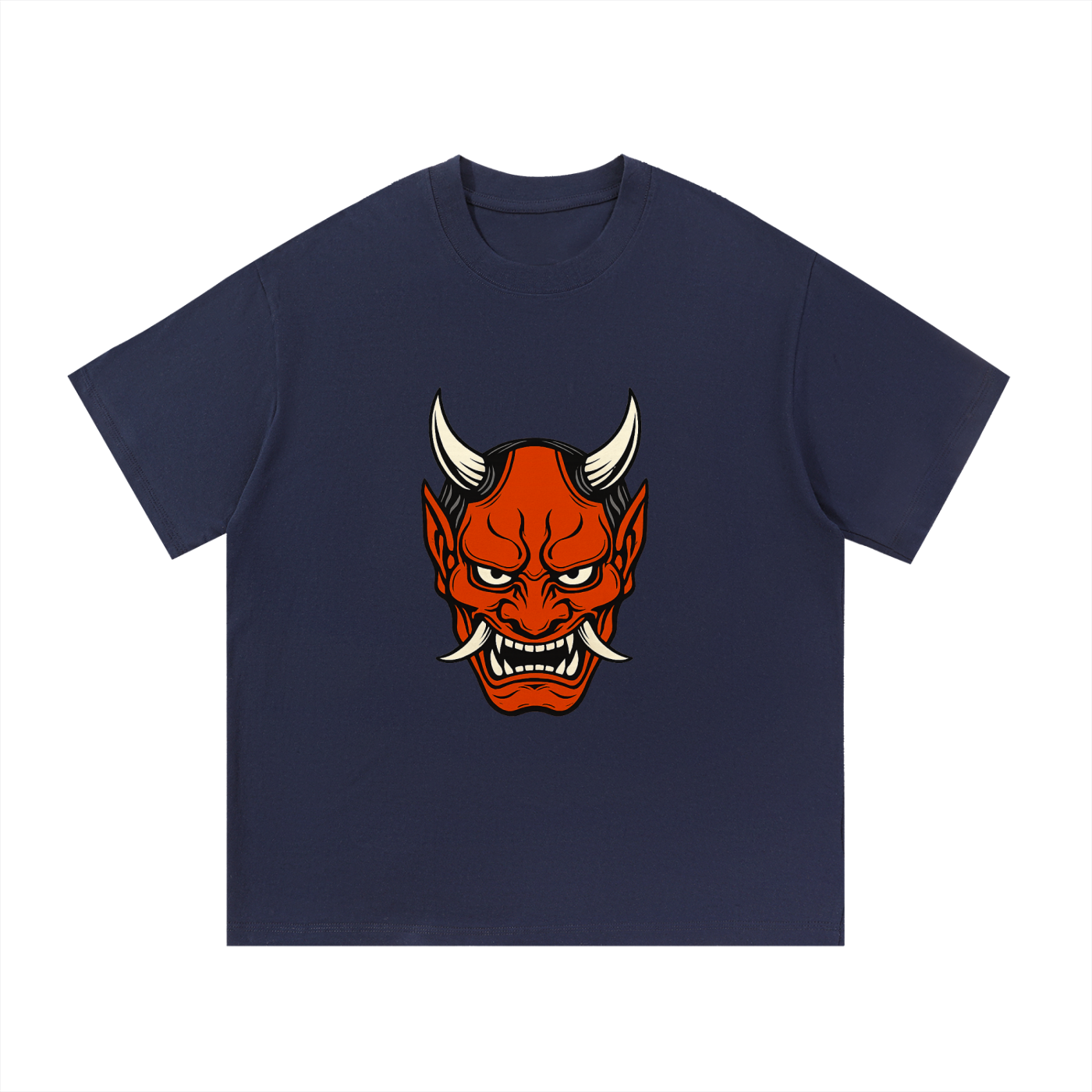 Oni Mask Heavyweight Cotton Tee - Front Print
