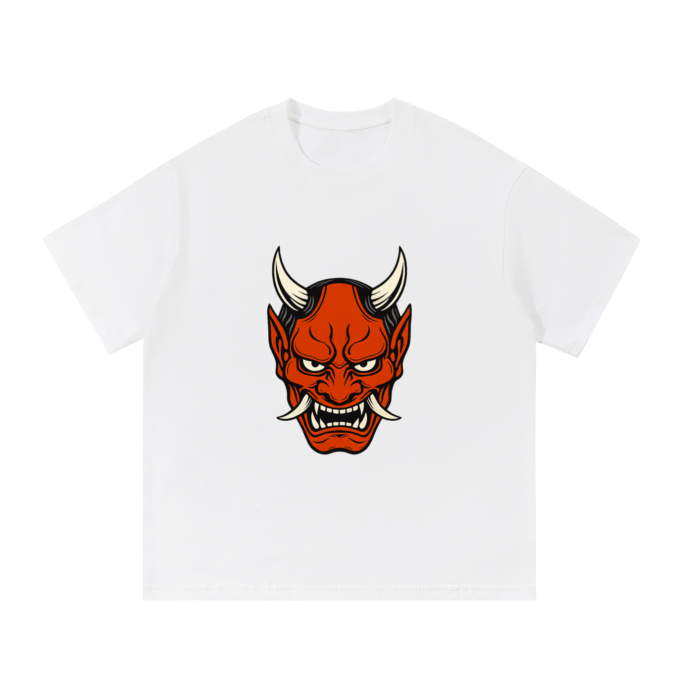 Oni Mask Heavyweight Cotton Tee - Front Print