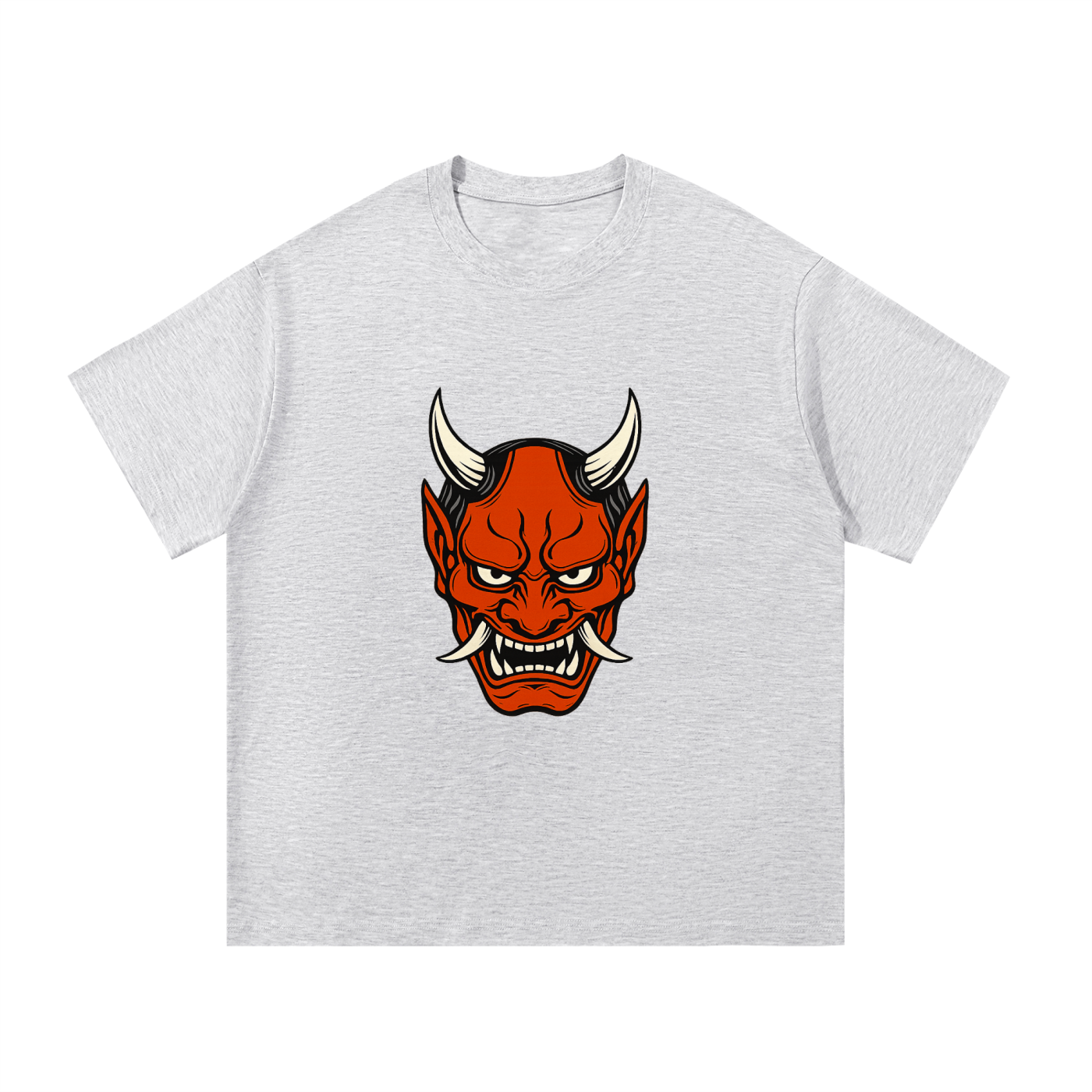 Oni Mask Heavyweight Cotton Tee - Front Print