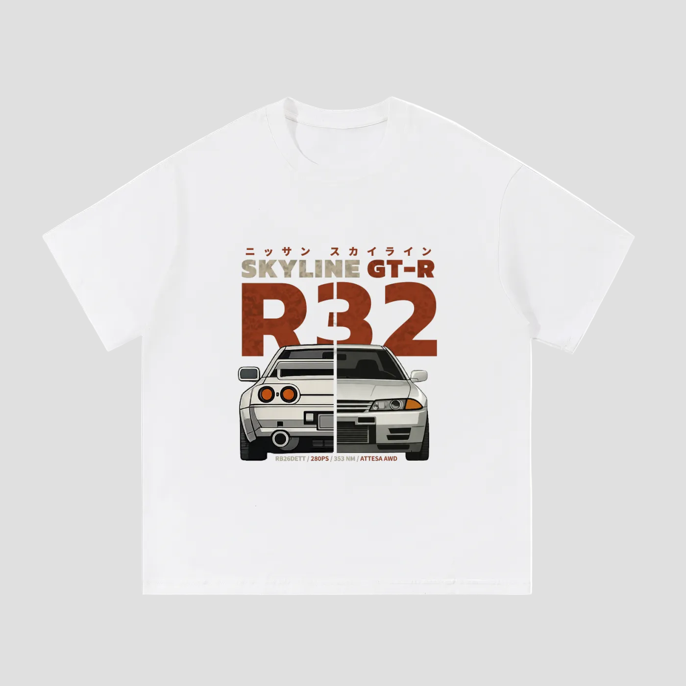 Skyline R32 Heavyweight Cotton Tee - Front Print