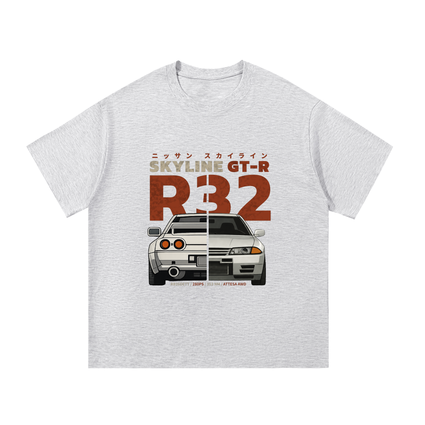 Skyline R32 Heavyweight Cotton Tee - Front Print