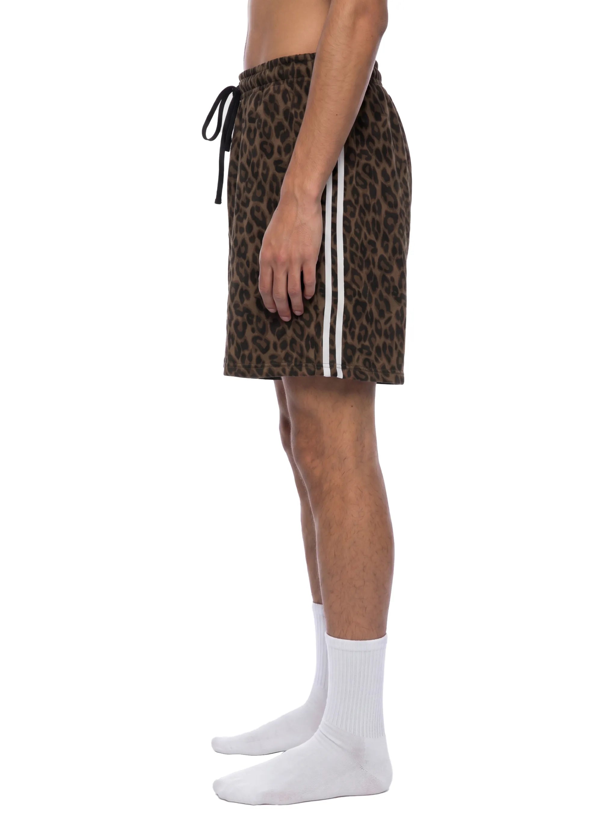 Shorts leopardo de alto gramaje con cordón
